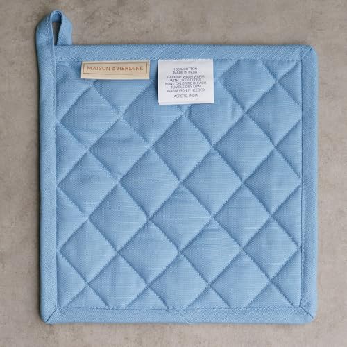 Pot Holders 100% Cotton Potholders (012 - Fleurs De Mai / 8" x 8" (Pot Holder Pack of 1))