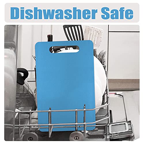 Plastic Utility Cutting Board with Handles (Blue)