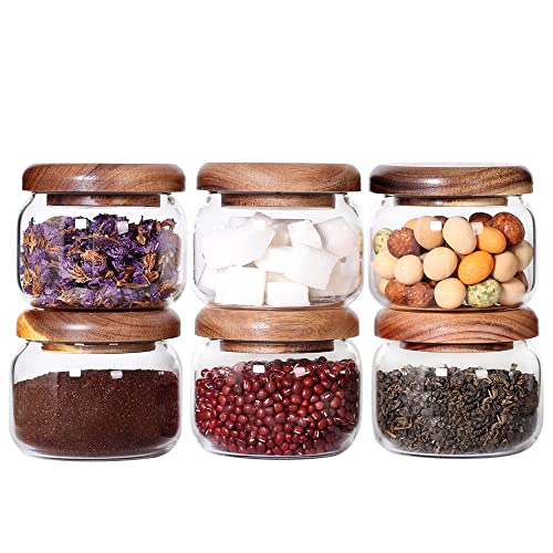 Kitchen Canisters Set of 6 (6set Mini Acacia Lids)