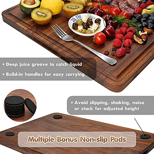 XL Large Solid Walnut Wood Cutting Board for Kitchen 20x15 in (Edge Grain / 20"L x 15"W)