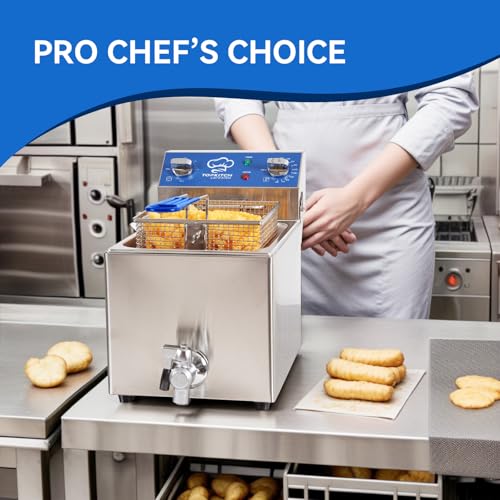 6.3Qt Electric Fryer with Oil Drain