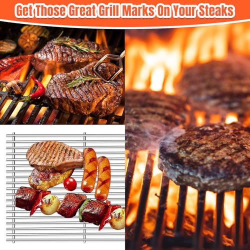Porcelain Enameled Grill Flavorizer Bar Heat Plates with 2 Pack Stainless Steel Cooking Grates Grill Replacement Parts for Weber Genesis II 300 Series E (Porcelain Steel 3+5+2grate)