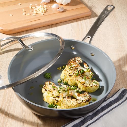 Kitchen Essentials Cool Commune Hard Anodized 10 Piece PFA Free Ceramic Non stick Interior Forged Durable Aluminum Pots and Pans Cookware Set (10-Piece Cookware Set (Hard Anodized Aluminum) / Black (Hard Anodized Aluminum))