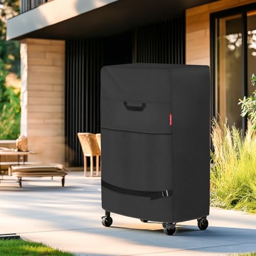 40 inch Outdoor Smoker Cover 26W x 23D x 43H inch (26"W x 23"D x 43"H / Black)