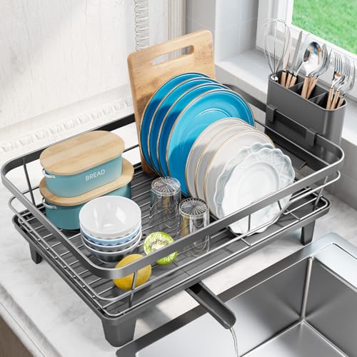 Urakify Dish Drying Rack for Kitchen Counter (Gray)