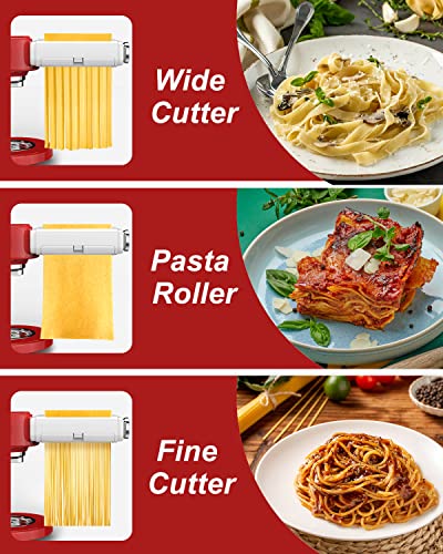 Pasta Maker Attachment for All Kitchenaid Mixers (Black-White)