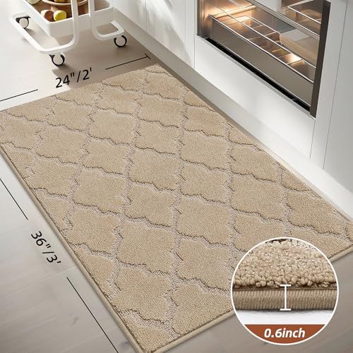 Kitchen Rugs Non Slip Washable 24"x36" (Warm Beige / 24"X 36")