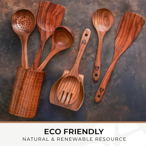 Wooden Utensil Set (8 Pcs Extended)