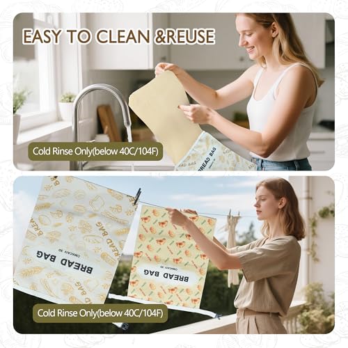 2 Pack Beeswax Bread Bag (Rosemary &Wheat)