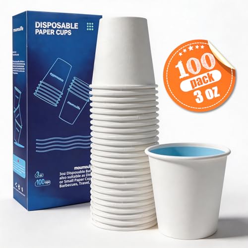 Disposable Paper Coffee Cups 3 oz 100 Count (White - 3 oz)