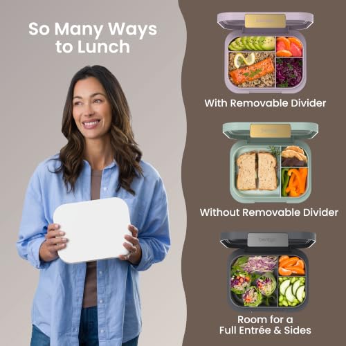 Modern Adult Bento Lunch Box with 3 (White)