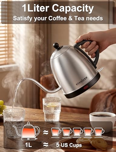 Gooseneck Electric Kettle (Silver)