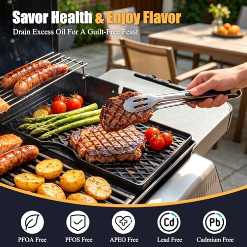 Grill Griddle for Weber Spirit E210 Spirit II E210 (17.5" x 10.2" x 1.2")