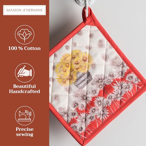 Pot Holders 100% Cotton Potholders (109 - Bagatelle / 8" x 8" (Pot Holder Pack of 1))