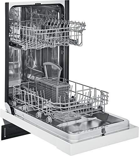 18 in. ADA Compact Front Control Dishwasher in White with Dual Spray Arms (White / Dishwasher Only)