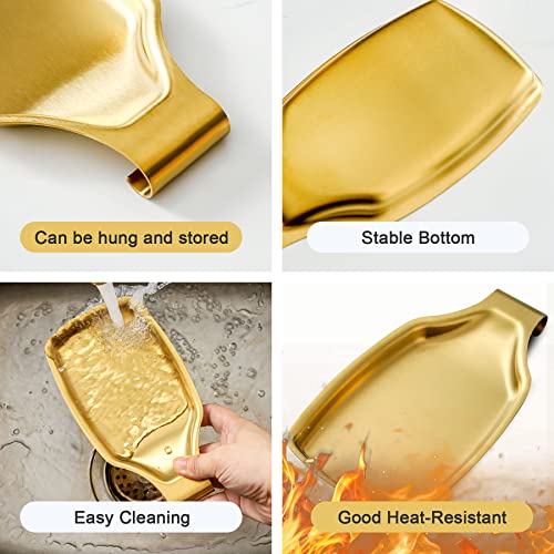 Gold Spoon Rest For Stove up (Gold -square)