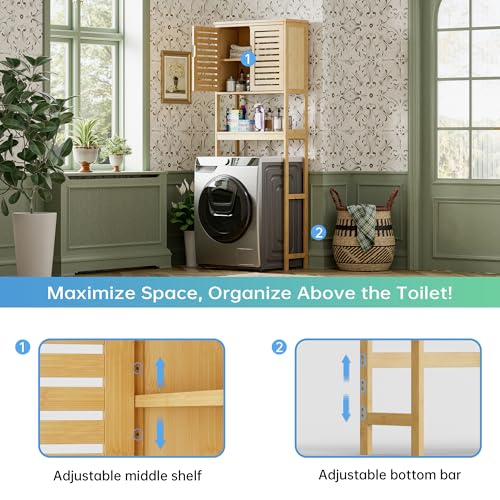 Bathroom Over The Toilet Storage Cabinet (Natural)