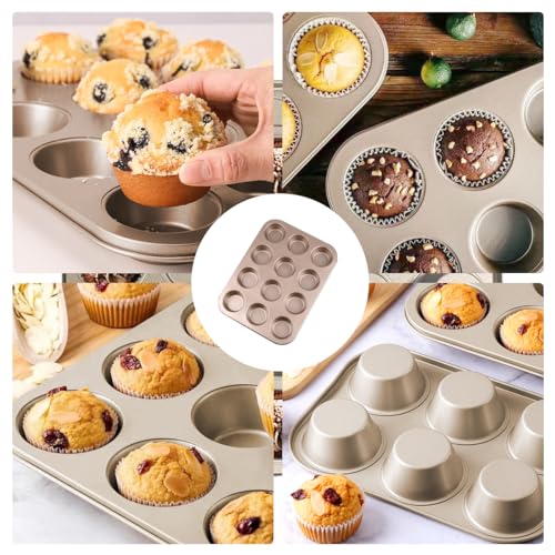 2er Set Muffinblech 12 Mulden (Gold)