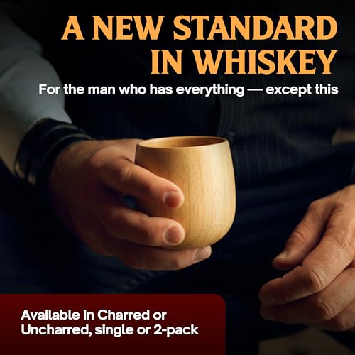 The Original Wooden Bourbon Drinking Glass Bourbon Gifts for Men (Uncharred)