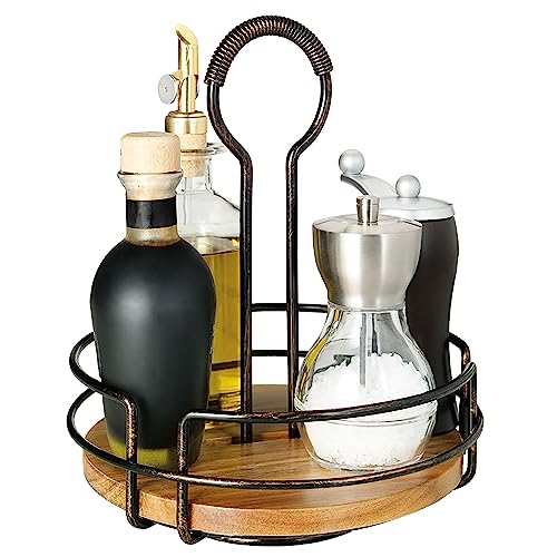 Mikasa Gourmet Basics Hanover Condiment Caddy with Rotating Caddy Organizer Design (One Size / Round)
