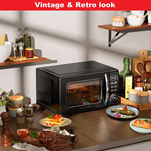 GLCMKZ11BKR10 Retro Countertop Microwave Oven with Auto Cook & Reheat (Black / 1.1 cu ft / Modern)