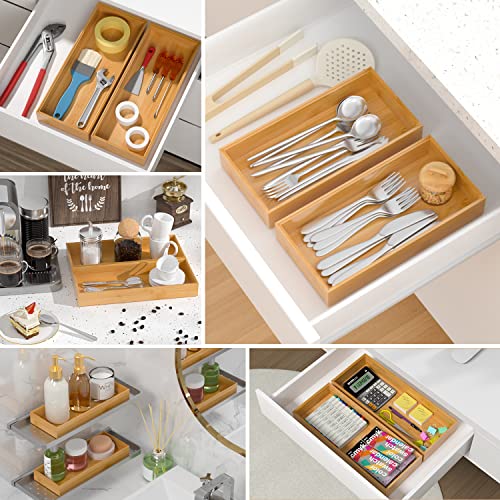 Bamboo Drawer Organizer (15" x 6" x 2")
