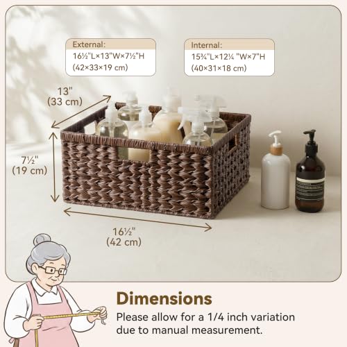 Large Wicker Basket (Brown / 16½"L x 13"W x 7½"H)