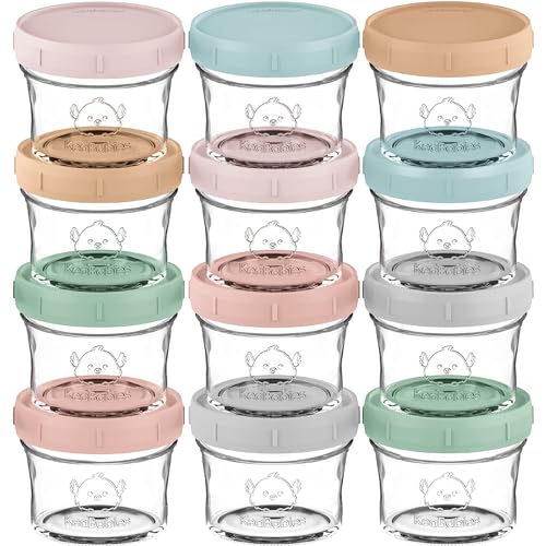 12pk 4oz Glass Baby Food Containers with Lids (12-pk 4 Ounce / Musk Dusk)