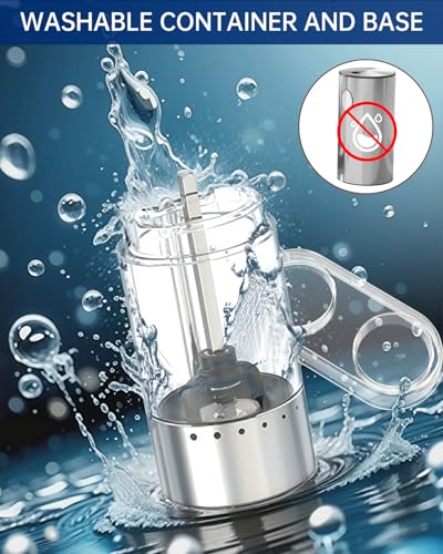 Electric Salt and Pepper Grinder Set Rechargeable Stainless Steel Salt and Pepper Shakers with LED Light and Storage Base (Silver)