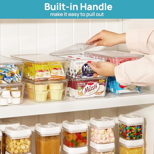 4pcs Clear Stackable Storage Bins with Lids (4 Count)