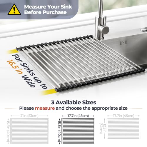 Roll Up Dish Drying Rack Over Sink