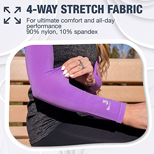 Cooling Arm Sleeves for Men & Women (1 Pair: Purple / One Size)