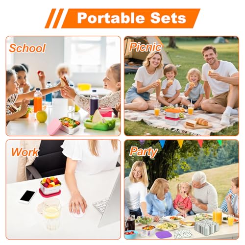 4 Pack Stainless Steel Kids Snack Containers with Lids