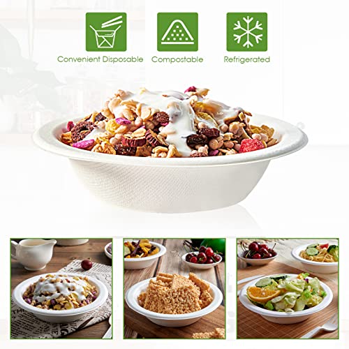 200 Pack 16 OZ Compostable Paper Bowls (16 oz White)