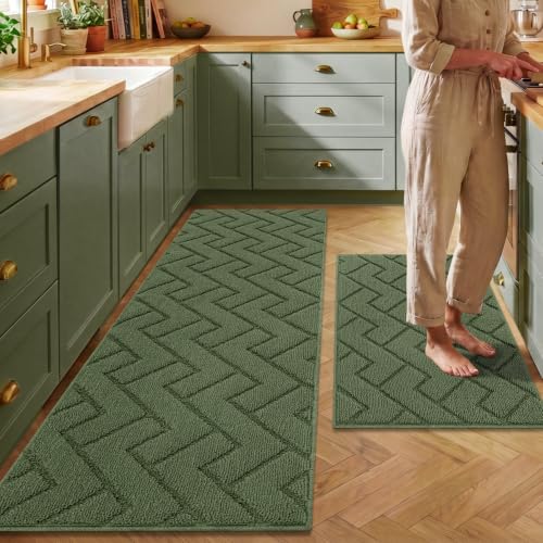 Kitchen Runner Rug (Green / 20"x59"+20"x32")