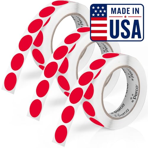 Red Perforated Round Circle Dot Sticker 1 (Red / 1 Inch)