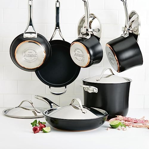 83874 Nouvelle Copper Hard Anodized Nonstick Cookware Set (Cookware Set (11 Piece) / Onyx)