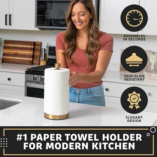 Heavy Duty Stainless Steel Paper Towel Holder (Gold)