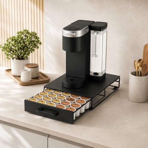 Coffee Pod Storage Drawer for Keurig K (Black- 35 Pods Capacity)
