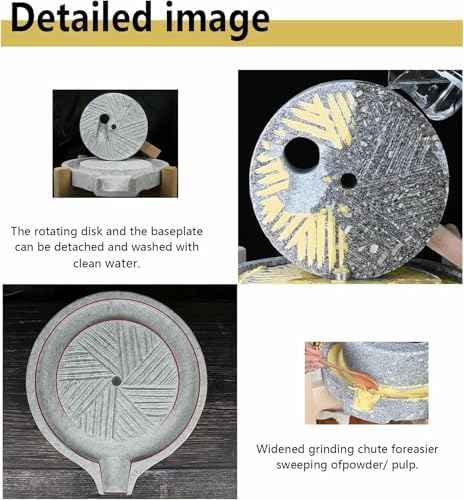 Artisan Handmade Granite Food Mill - Natural Stone Grinder for Grinding Nuts, SES, Corn, and Dry/Wet Foods - Perfect for Culinary Enthusiasts