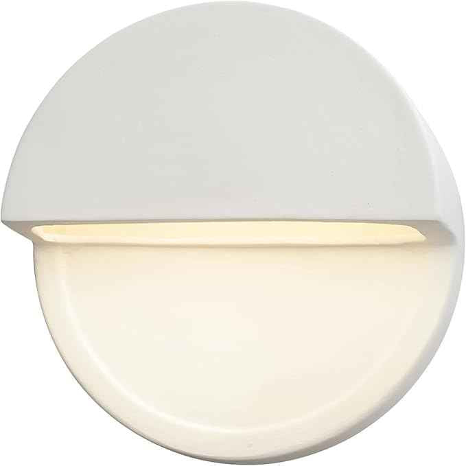 Ceramic Dome Dimmable LED Indoor/Outdoor Wall Sconce Light in with Closed Top for Dining Room, Hallway, Home Theater, Office, Patio, Porch or Doorway, Bisque