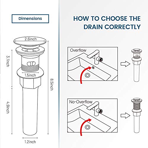 Vessel Sink Drain (With Overflow / Black)