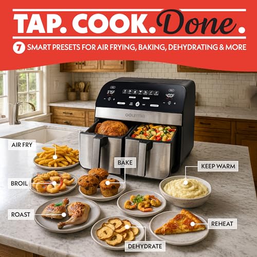 Air Fryer 10 Qt Dual Basket Capacity