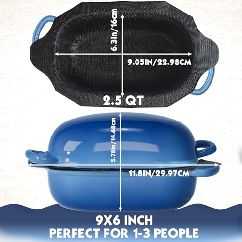 Dutch Oven 2.5QT Bread Pans with Silicone Liner for Bread Baking