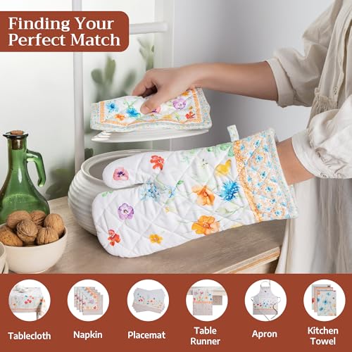 Pot Holders 100% Cotton Potholders (039 - Summer Whisper / 8" x 8" (Pot Holder Pack of 1))