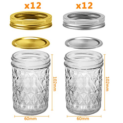 Mason Jars 8 oz (8 oz- 24 Pack)
