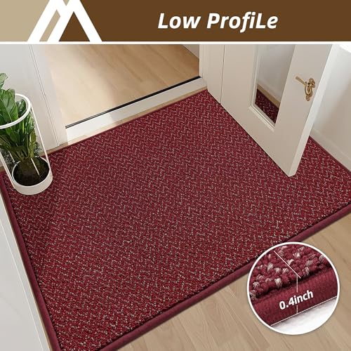 Dirt Trapper Door Mat 20"x32" Non Slip Washable Red (640 sq in)