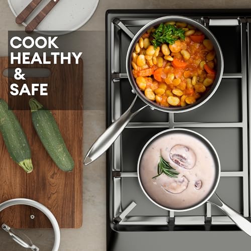 1.5 QT & 2 QT Stainless Steel Pots Set (1.5 Quarts & 2 Quarts)