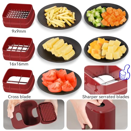 Multifunctional Vegetable Chopper Red (Cube / Red)
