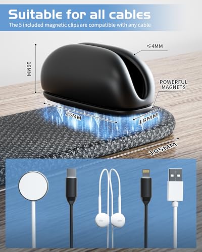 5 Pack Magnetic Cable Clips Cord Organizer (5 .)
